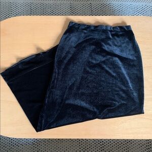 Vintage Black Velvet A-Line Maxi Skirt